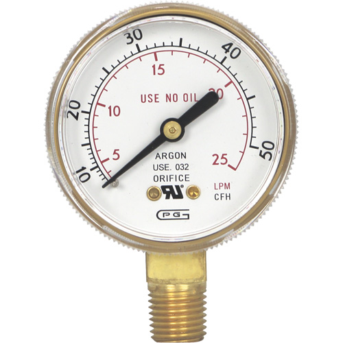 Pressure Gauges, 2" , 0-50 SCFH, Bottom Mount, Analogue Southpoint Industrial Supply