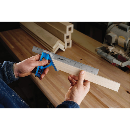 True Blue&reg; Combination Square, 12" L, 1/16" Graduations, Steel, Plain Southpoint Industrial Supply
