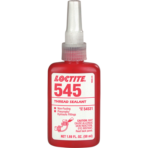 Thread Sealant 545 Hydraulic/Pneumatic Sealant, Bottle, 50 ml, -54° C - 149° C/-65° F - 300° F Southpoint Industrial Supply