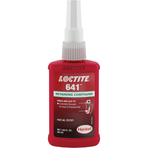 Compos&eacute; de retenue 641 force contr&ocirc;l&eacute;e, 50 ml, Bouteille, Jaune Southpoint Industrial Supply