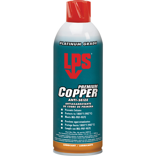 Antigrippant au cuivre, 16 oz, Canette a&eacute;rosol, 1800°F (982°C) Temp&eacute;rature max. Southpoint Industrial Supply