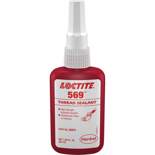 569 Hydraulic Thread Sealant, Bottle, 50 ml, -54° C - 149° C/-65° F - 300° F Southpoint Industrial Supply