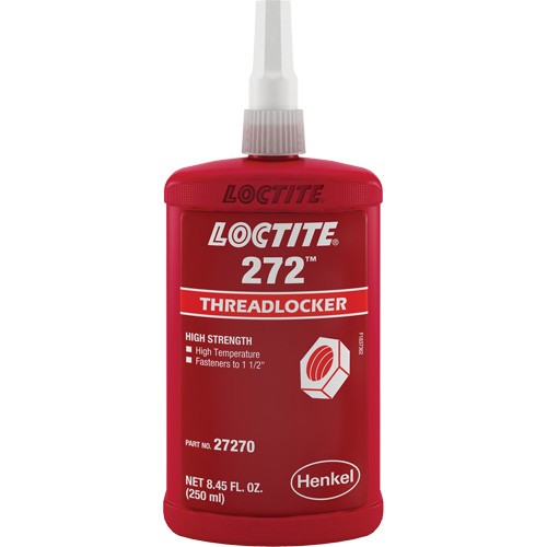 Threadlocker 272 High Temperature, Red, High, 250 ml, Bottle Southpoint Industrial Supply
