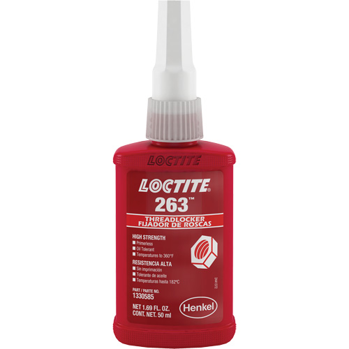 Compos&eacute; de blocage 263 s&eacute;chage rapide, Rouge, &eacute;lev&eacute;, 50 ml, Bouteille Southpoint Industrial Supply