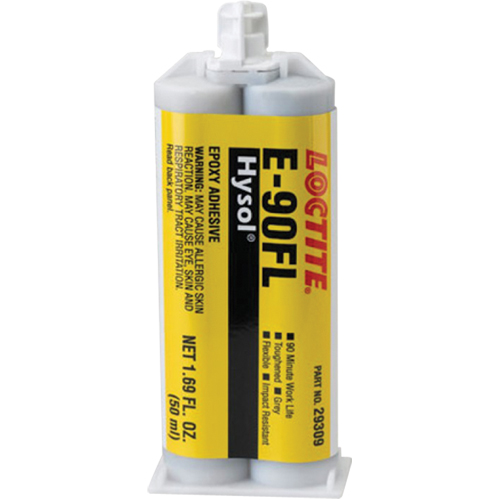 Hysol E-90FL Adhesive, 102 g, Dual Cartridge, Two-Part, Grey Southpoint Industrial Supply