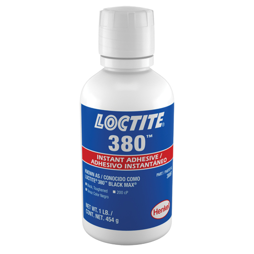 380 Toughened Instant Adhesives, Black, Bottle, 453 g Southpoint Industrial Supply