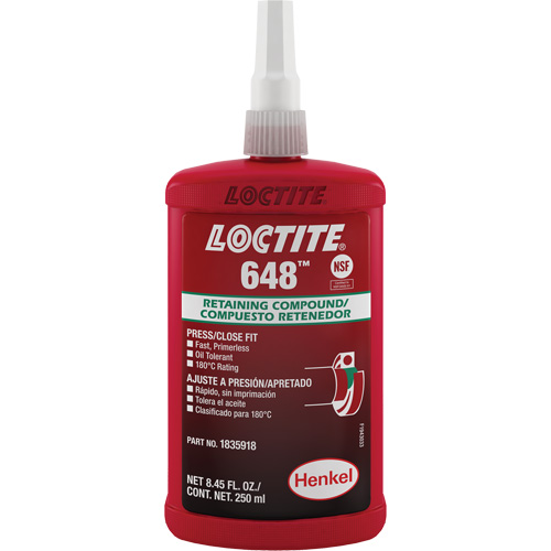 Loctite Loctite® 648 Retaining Compound, 250 ml, Bottle, Green