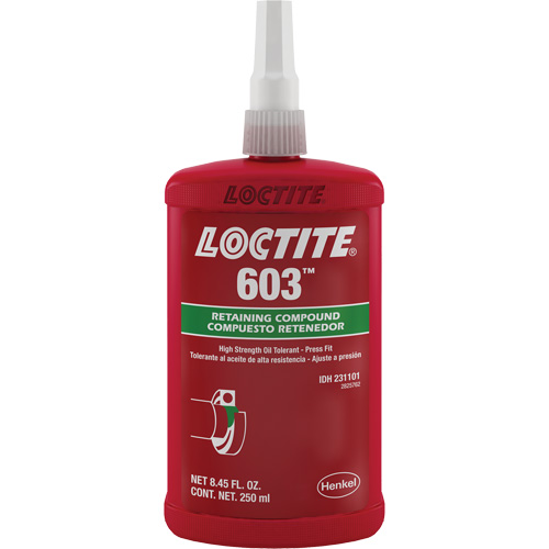 Compos&eacute; de retenue Loctite 603, 250 ml, Bouteille, Vert Southpoint Industrial Supply