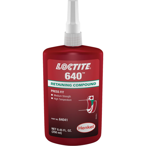 Loctite&reg; 640 Retaining Compound, 250 ml, Bottle, Green Southpoint Industrial Supply