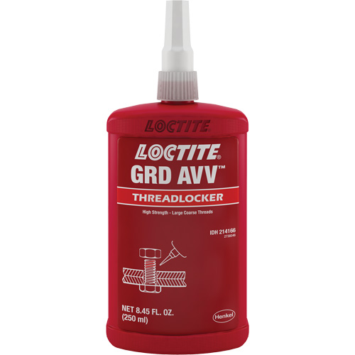 Letter Grade AVV Threadlocker, Red, High, 250 ml, Bottle Southpoint Industrial Supply