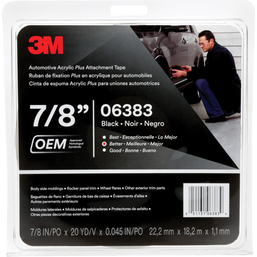 Ruban en acrylique de 3M pour l'automobile, 18 m (60') lo x 22 mm (7/8") la, 45 mils, Acrylique Southpoint Industrial Supply