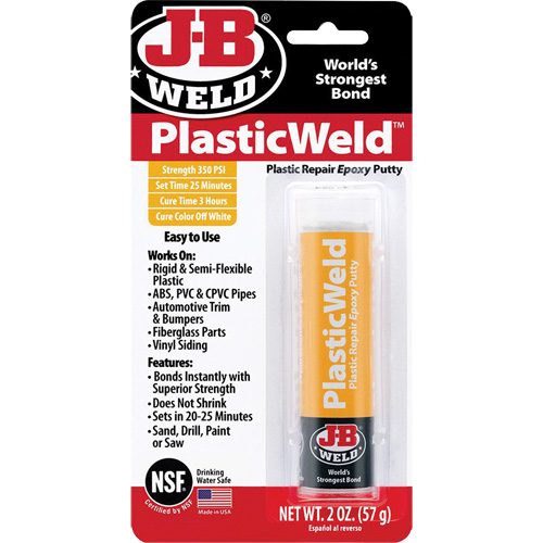 Colle &eacute;poxyde PlasticWeld, 2 oz, B&acirc;ton, Blanc cass&eacute; Southpoint Industrial Supply