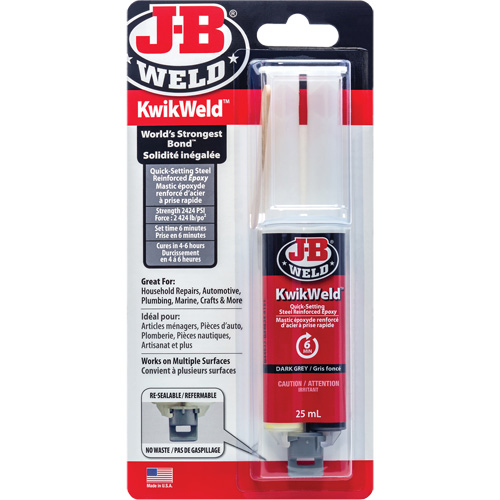 Adh&eacute;sif KwikWeld, 25 ml, Seringue, Deux composants, Gris Southpoint Industrial Supply