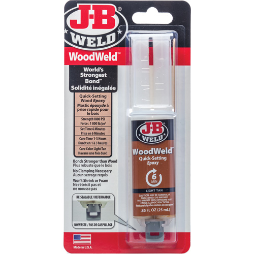 WoodWeld Adhesive, 25 ml, Syringe, Two-Part, Tan Southpoint Industrial Supply
