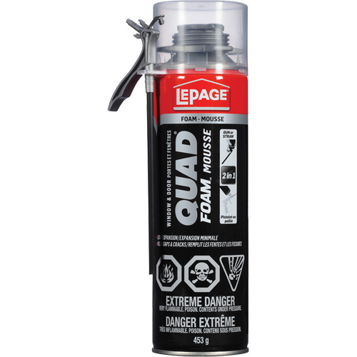 Quad&reg; Foam Window & Door Installation Foam, Aerosol Can, Tan Southpoint Industrial Supply