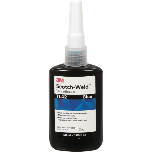 Adh&eacute;sif frein-filet TL42 Scotch-Weld, Bleu, Moyen, 50 ml, Bouteille Southpoint Industrial Supply