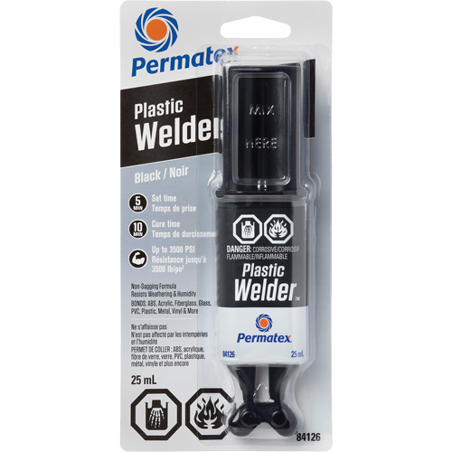 Plastic Welder Epoxy, 25 ml, Syringe, Two-Part, Black Southpoint Industrial Supply
