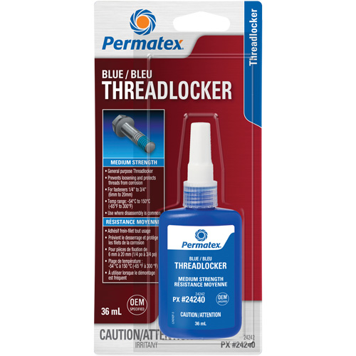 Threadlocker, Blue, Medium, 36 ml, Bottle Southpoint Industrial Supply