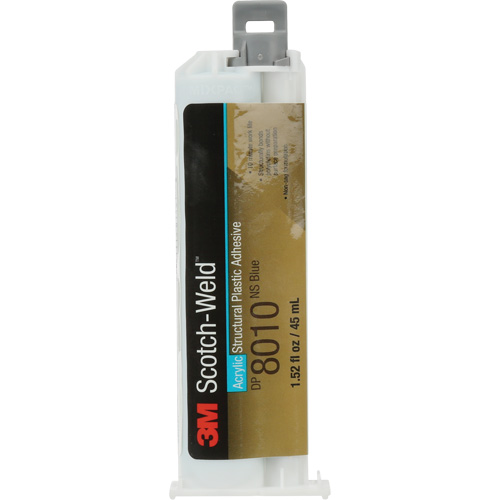 Scotch-Weld Structural Plastic Adhesive, Deux composants, Cartouche double, 45 ml, Bleu Southpoint Industrial Supply