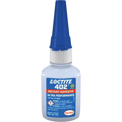 Adh&eacute;sif instantan&eacute; 402, Transparent, Bouteille, 20 g Southpoint Industrial Supply