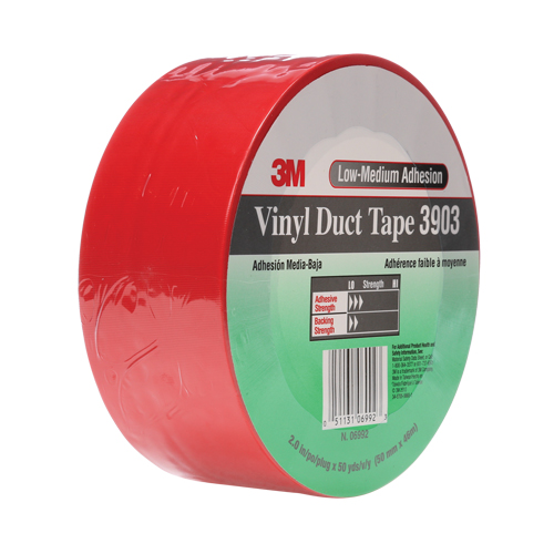 Rubans adh&eacute;sifs en vinyle 3903, 48 mm (2") la x 46 m (151') lo, 6,5 mils, Rouge Southpoint Industrial Supply