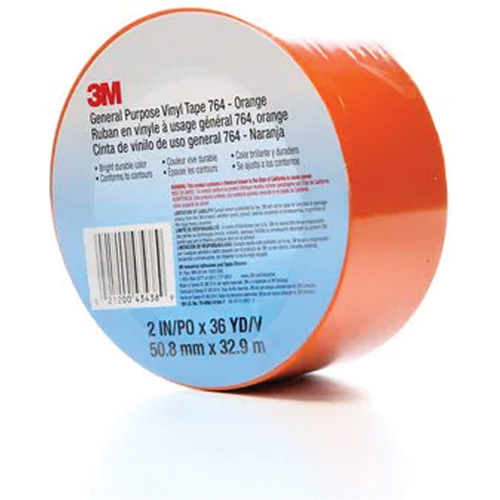 Ruban en vinyle pour travaux g&eacute;n&eacute;raux 764, 50,8 mm (2") la x 32,9 m (108') lo, 5 mils, Orange Southpoint Industrial Supply