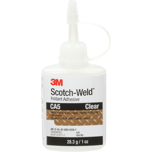 Scotch-Weld Instant Adhesive CA5, Clear, Bottle, 1 oz. Southpoint Industrial Supply