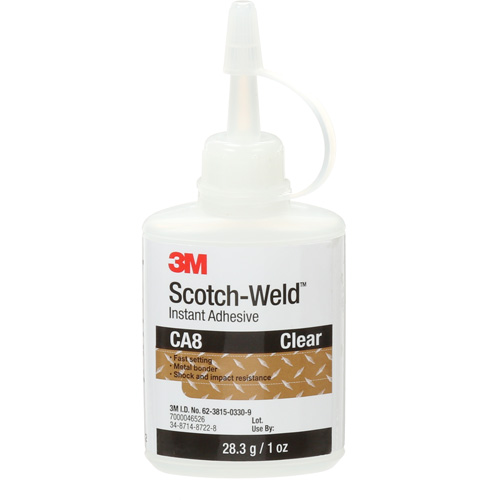 Adh&eacute;sif instantan&eacute; CA8 Scotch-Weld, Transparent, Bouteille, 1 oz Southpoint Industrial Supply