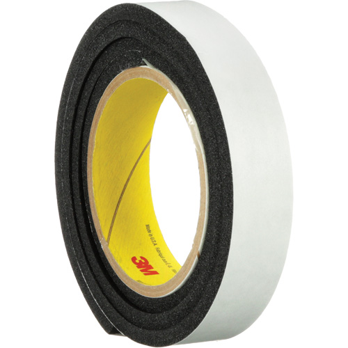 4714 Vinyl Foam Tape, 25.4 mm (1") W x 16.5 m (54') L, 250 mils, Black Southpoint Industrial Supply