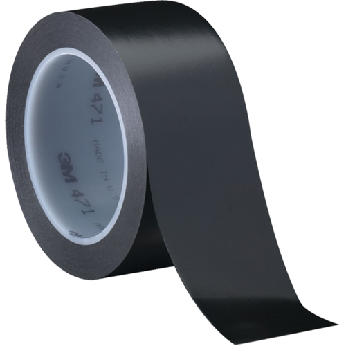 471 Vinyl Tape, 12 mm (1/2") W x 32.9 m (108') L, 5.3 mils, Black Southpoint Industrial Supply