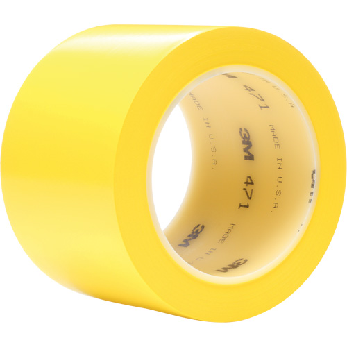 471 Vinyl Tape, 76.2 mm (3") W x 32.9 m (108') L, 5.2 mils, Yellow Southpoint Industrial Supply