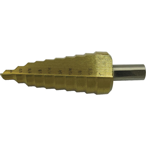 Jet-Kut&reg; 9-Step Super Premium M35 Step Drill, 1/4" - 3/4" , 1/16" Increments, High Speed Steel Southpoint Industrial Supply