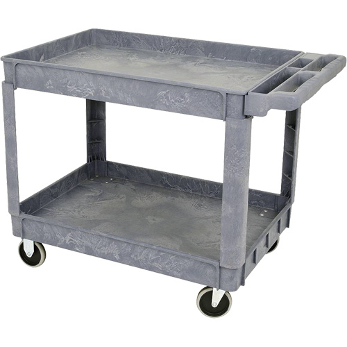 JPTC-3624 Chariot d'atelier robuste en polypropyl&egrave;ne, 2 niveaux, 46" la x 25-1/2" p x 33-1/4" h, 500 lb Cap Southpoint Industrial Supply