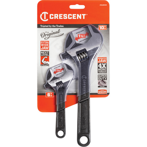 Wide-Jaw Wrench Set, Adjustable, 2 Pieces, Imperial Southpoint Industrial Supply