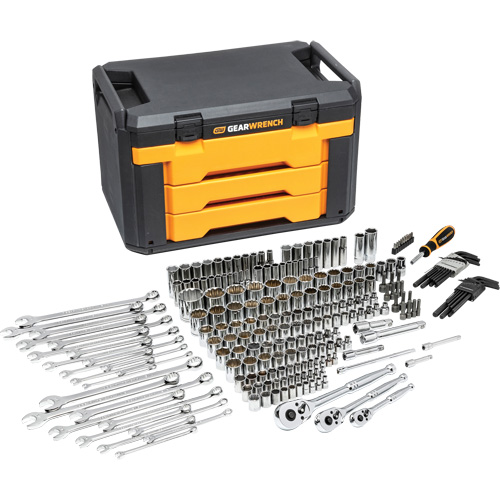Mechanic's Tool Set in 3-Drawer Storage Box Southpoint Industrial Supply