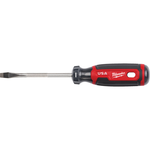 Slotted Screwdriver, 1/4" Tip, Round, 211 mm L, Cushion Grip Handle Southpoint Industrial Supply