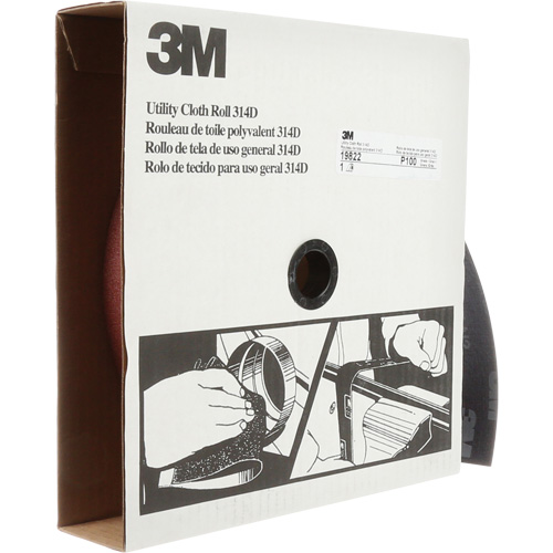 Rouleau de toile abrasive utilitaire 314D, 2" la x 150' lo, Grain 100J Southpoint Industrial Supply