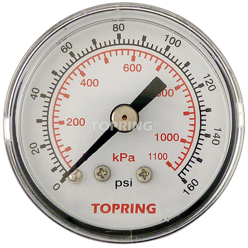 Pressure Gauge, 1-1/2" , 0 - 160 psi, Back Mount, Analogue Southpoint Industrial Supply