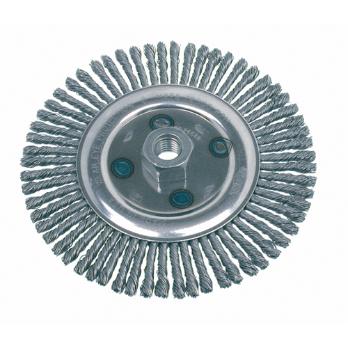 Knot Wire Wheel Brushes-Stringer Bead, 4-7/8" Dia., 0.02" Fill, 5/8"-11 Arbor, Stainless Steel Southpoint Industrial Supply