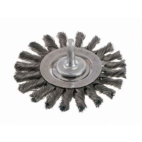 Knot Wire Wheel Brushes - Standard Twist Knot with 1/4" Shank, 4" Dia., 0.014" Fill, Steel Southpoint Industrial Supply