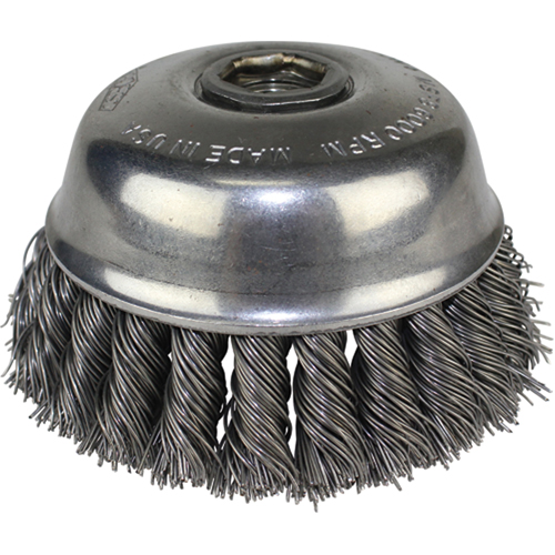 Knot Wire Cup Brushes, 4" Dia. x 5/8"-11 Arbor Southpoint Industrial Supply
