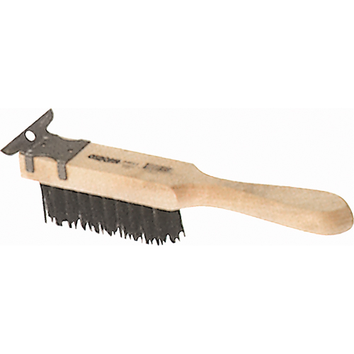 Straight Handle Scratch Brushes With Scraper, Steel, 4 x 11 Wire Rows, 11-3/8" Long Southpoint Industrial Supply