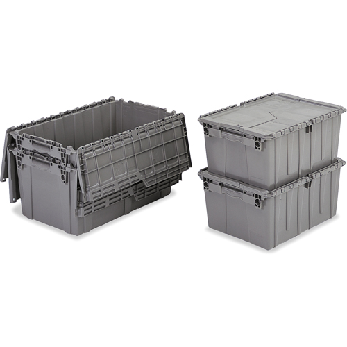 Contenants de distribution Flipak en plastique poly&eacute;thyl&egrave;ne (PE), 11,8" x 9,8" x 7,7", Gris Southpoint Industrial Supply