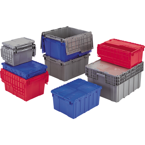 Contenants de distribution Flipak en plastique poly&eacute;thyl&egrave;ne (PE), 11,8" x 9,8" x 7,7", Gris Southpoint Industrial Supply