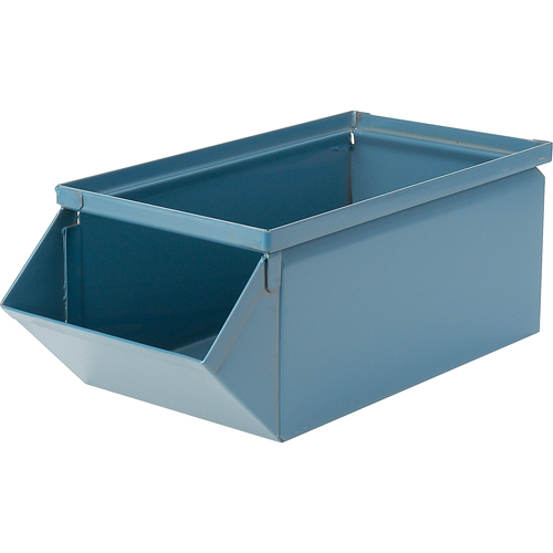 Bac en acier, Cap. 100 lb, 4-1/2" la x 8" p x 4-1/2" h, Bleu Southpoint Industrial Supply