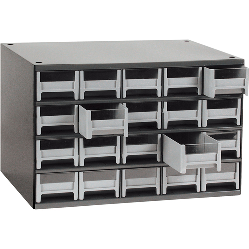 Casiers modulaires pour pi&egrave;ces, Acier, 20 tiroirs, 17" x 10-9/16" x 2-1/16", Gris Southpoint Industrial Supply