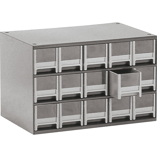 Casiers modulaires pour pi&egrave;ces, Acier, 15 tiroirs, 17" x 10-9/16" x 3-1/16", Gris Southpoint Industrial Supply