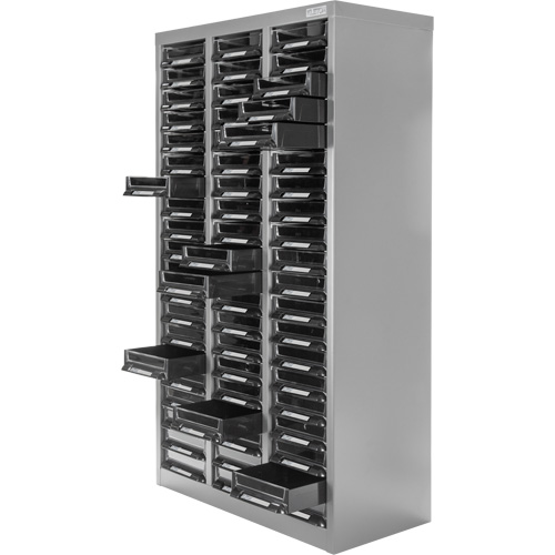 KPC-300 Parts Cabinet, Galvanized Steel, 60 Drawers, 21-3/10" x 10-2/5" x 36-9/10", Grey Southpoint Industrial Supply
