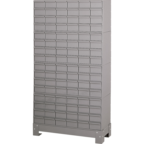 Casiers &agrave; tiroirs industriels avec base, 96 tiroirs, 34-1/8" la x 12-1/4" p x 62-1/2" h, Gris Southpoint Industrial Supply