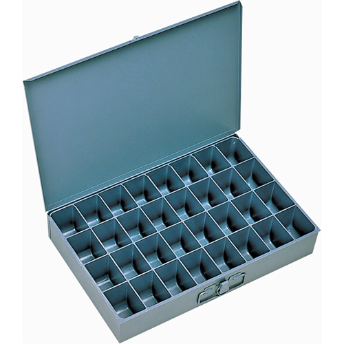 Boîtes &agrave; fond courb&eacute;, Acier, 32 compartiments, 18" la x 12" p, 3" h, Gris Southpoint Industrial Supply